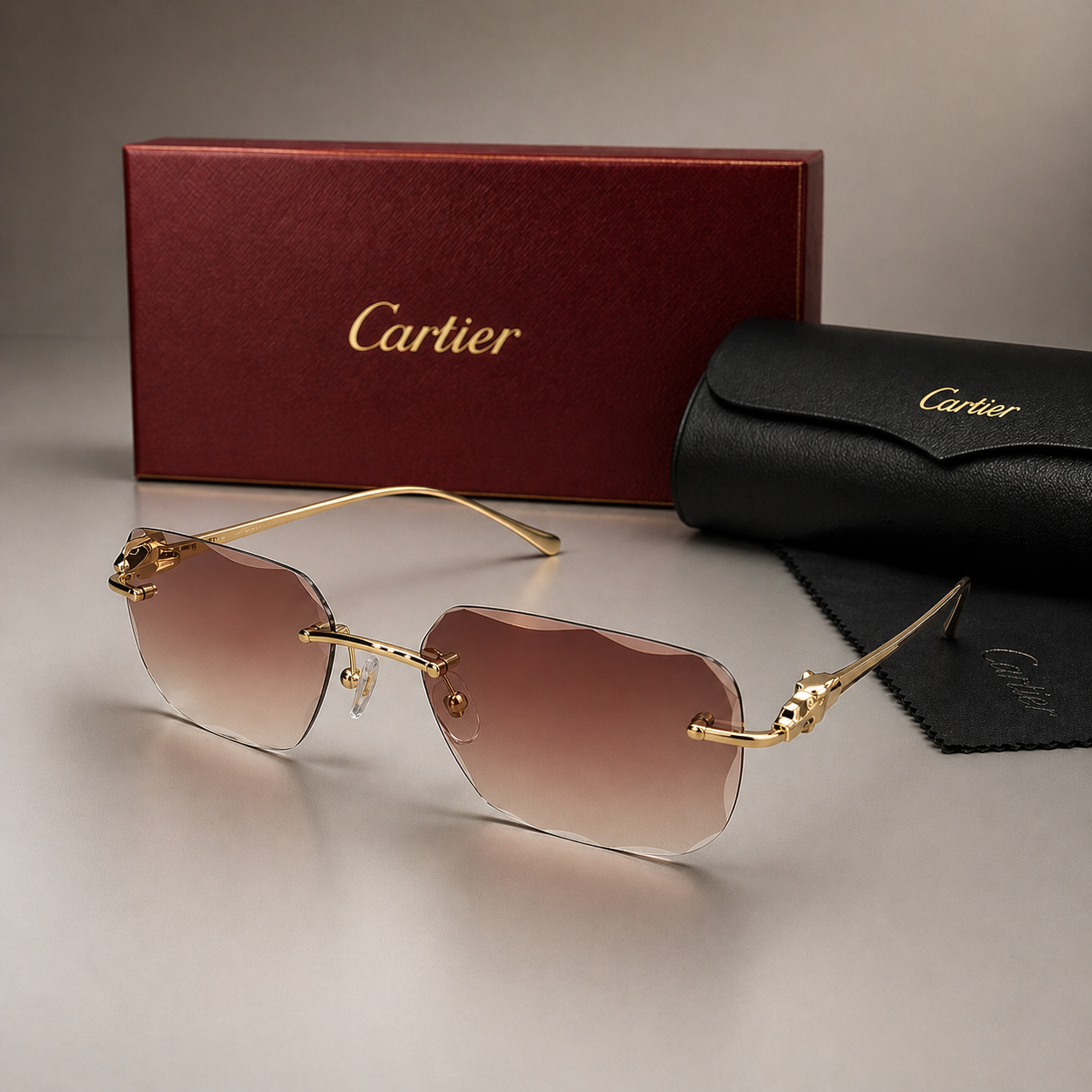 Cartier Panthère Zonnebril - Bruine Glazen