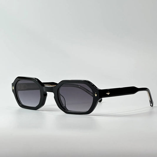 Men's John Dalia MILLA Luxury Brand Designer Sunglasses - Square Hexagon Acetate Frame Retro Vintage Eyewear for Summer small size vintage style