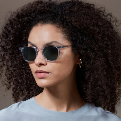 TBD Eyewear Twill Eco Transparent Bottle Green Lens Sunglasses Woman
